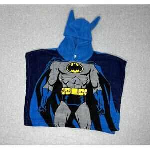 Kids One Size Batman Blanket With Hood Pullover Pancho No Sleeves New With Tags